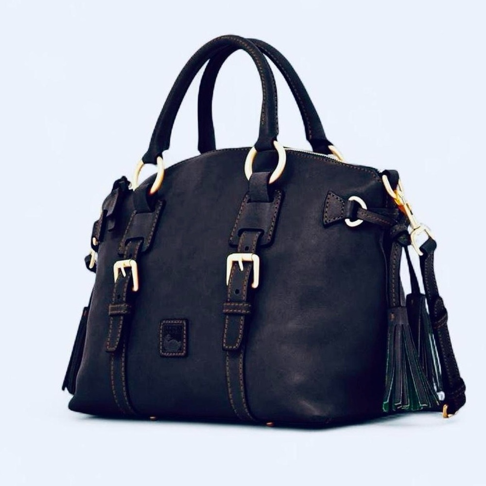 Dooney & Bourke Black Satchel with Gold Accents